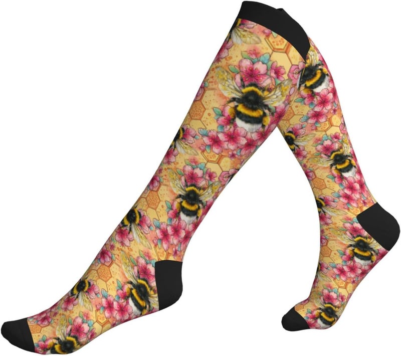 thmnj Compression Socks Knee High Support Socks for Women Men Circulation Stockings for Athletic Running Cycling Flying - Image 5
